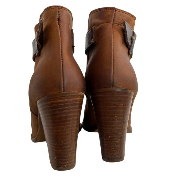 MADEWELL Lonny Leather Ankle Boot 3 1/2 inch Heel in Tan Women's Size 8 - Picture 6 of 11